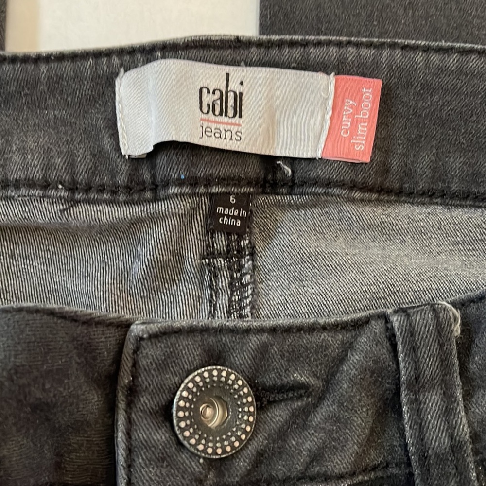 Cabi Curvy Slim Boot Brush Denim Jeans Style 3043L - Picture 3 of 8
